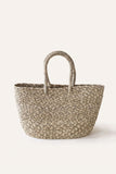Braided Raffia Tote Sage and Natural