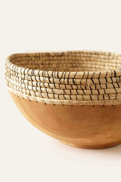 Copabu Wood Raffia Medium Bowl - Indego Africa