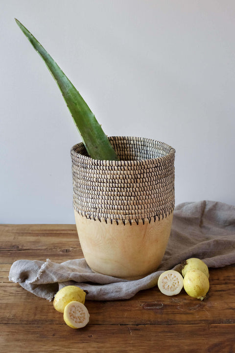 Copabu Wooden + Woven Tall Vessel