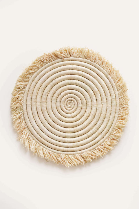 Natural Raffia Fringe Placemat