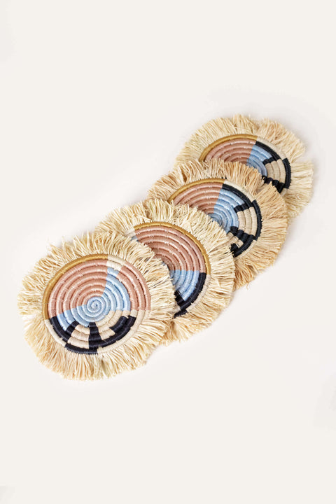 Abstract Form Fringe Set of 4 Coasters Indego Africa