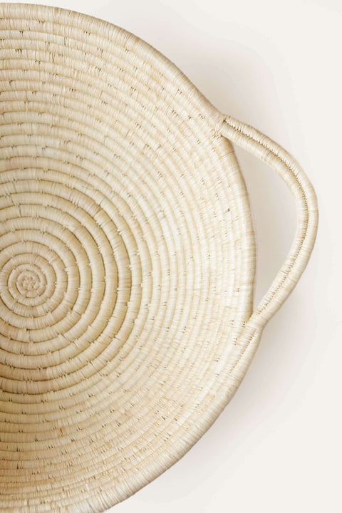 Natural Raffia Double Handle Bowl