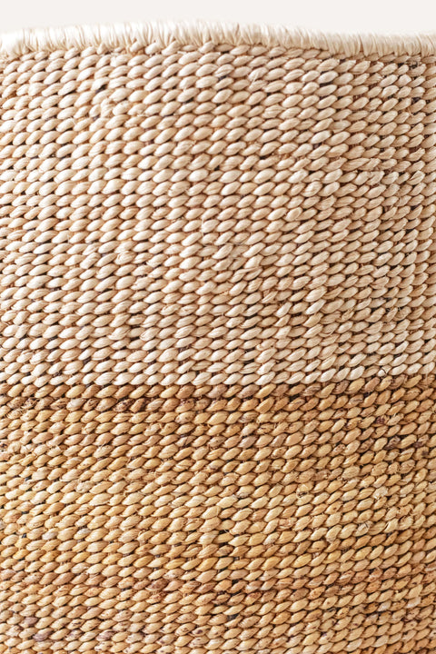 Two-Tone Banana Leaf Floor Basket