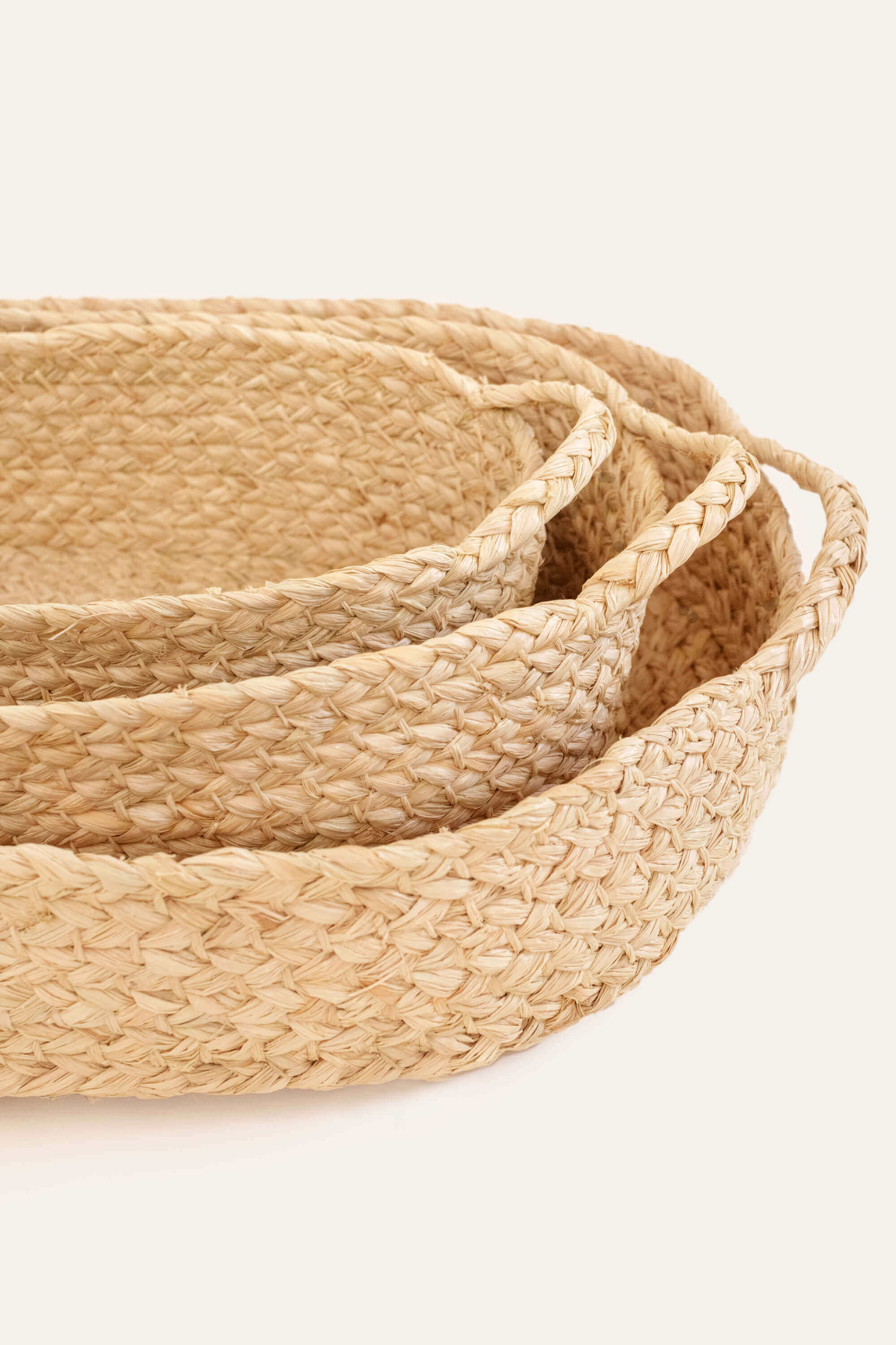 Indego Africa Nesting Braided Raffia Trays - Thumbnail 2