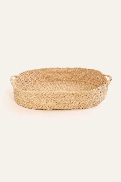 Set of 3 Nesting Braided Raffia Trays