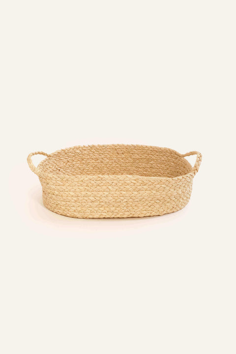 Set of 3 Nesting Braided Raffia Trays