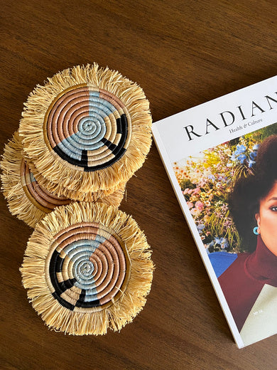 Abstract Form Fringe Set of 4 Coasters - Thumbnail 4