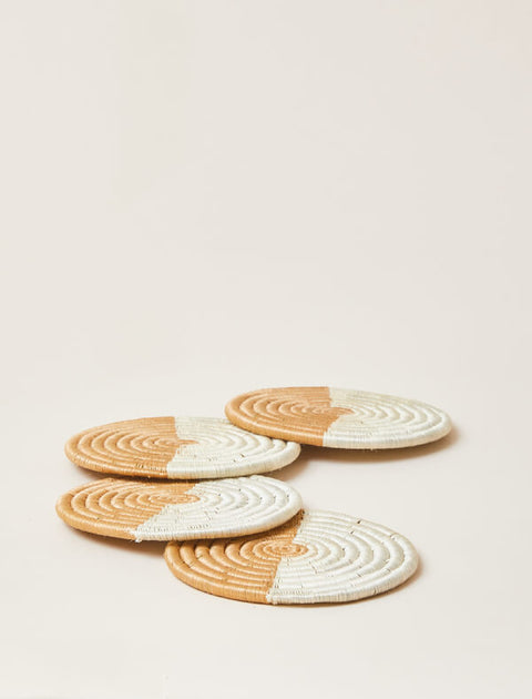 Akeza Coasters in White - Set of 4 Indego Africa