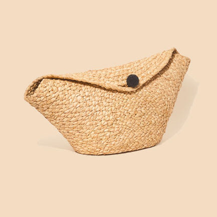 Keza Oversized Braided Raffia Clutch