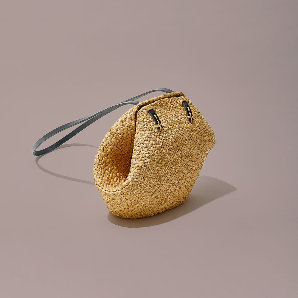 Mini Keza Braided Raffia Carryall - Thumbnail 3