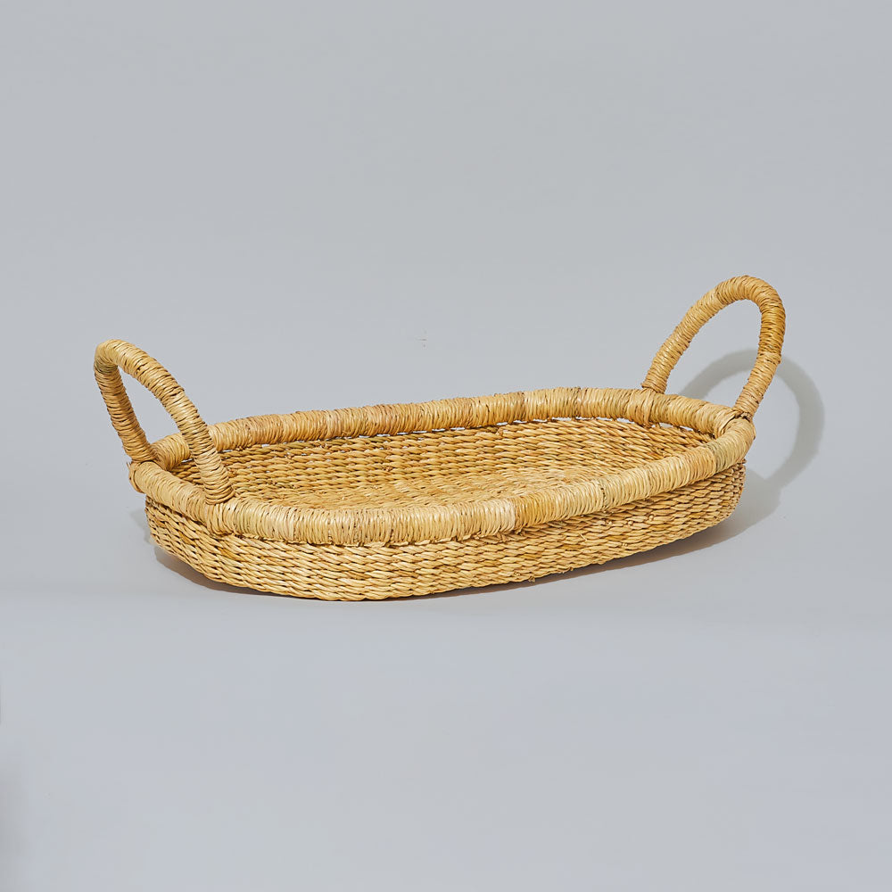 Bolga Double Handle Oval Tray - Thumbnail 2