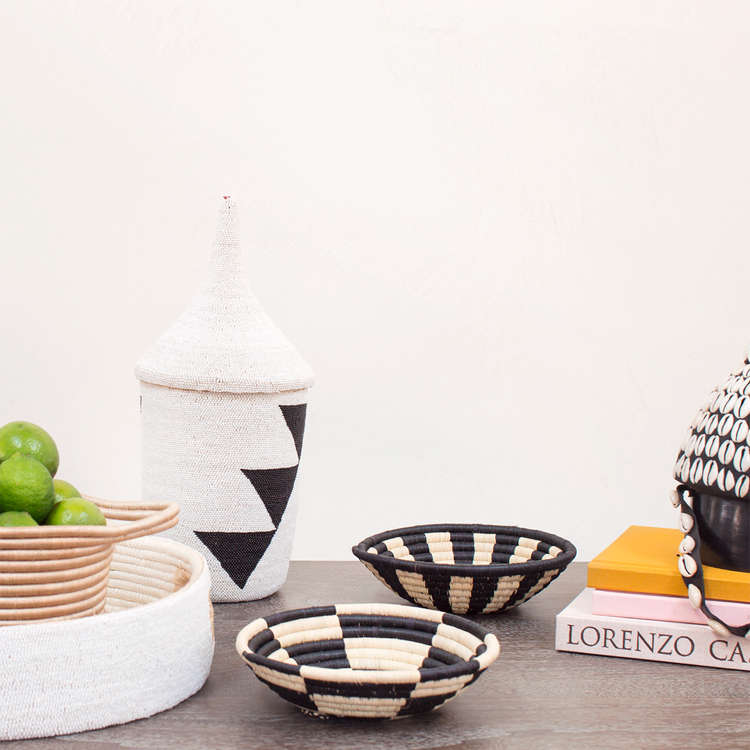 Geo Raffia Plateau Basket main image 1