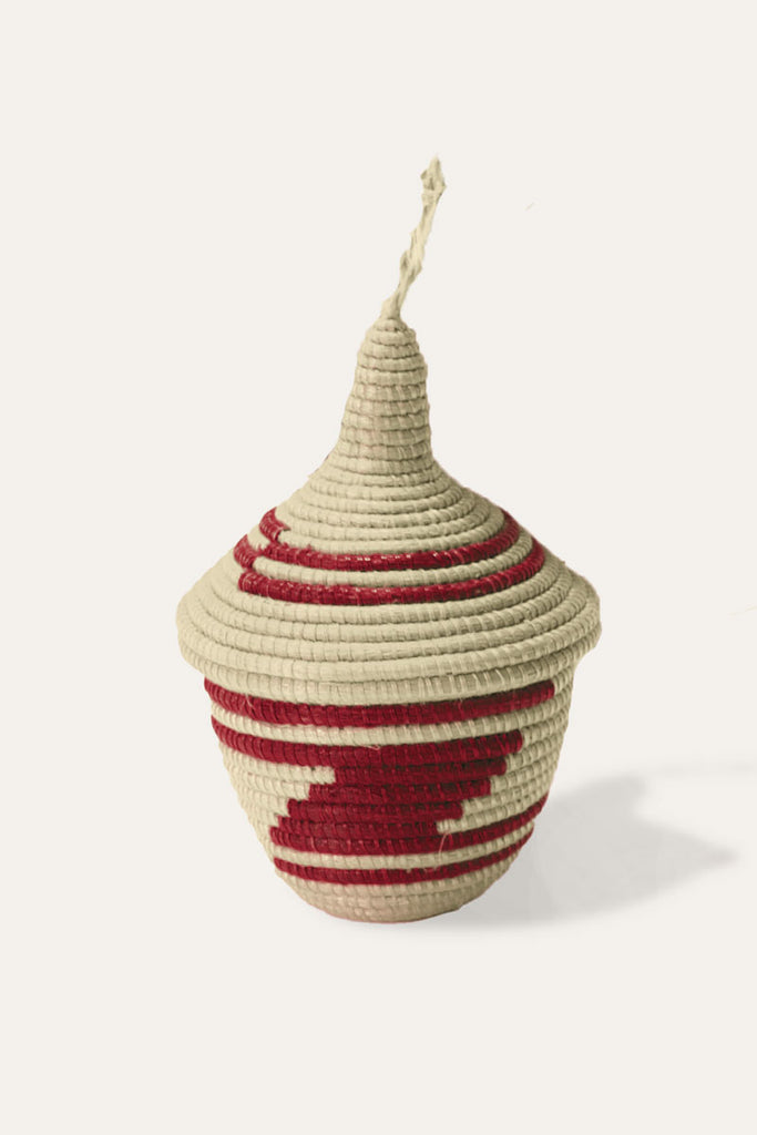 Peace Basket Ornament in Red