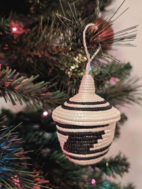 Peace Basket Ornament in Black