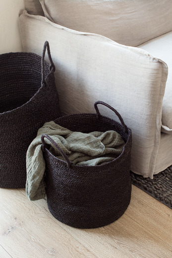 Indego Africa Braided Raffia Basket - Thumbnail 2