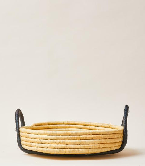 Contrast Handle Raffia Tray