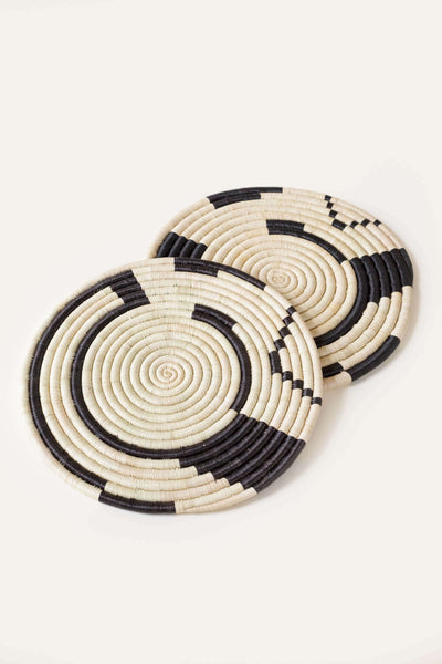 Geo Natural and Black Placemat - Indego Africa