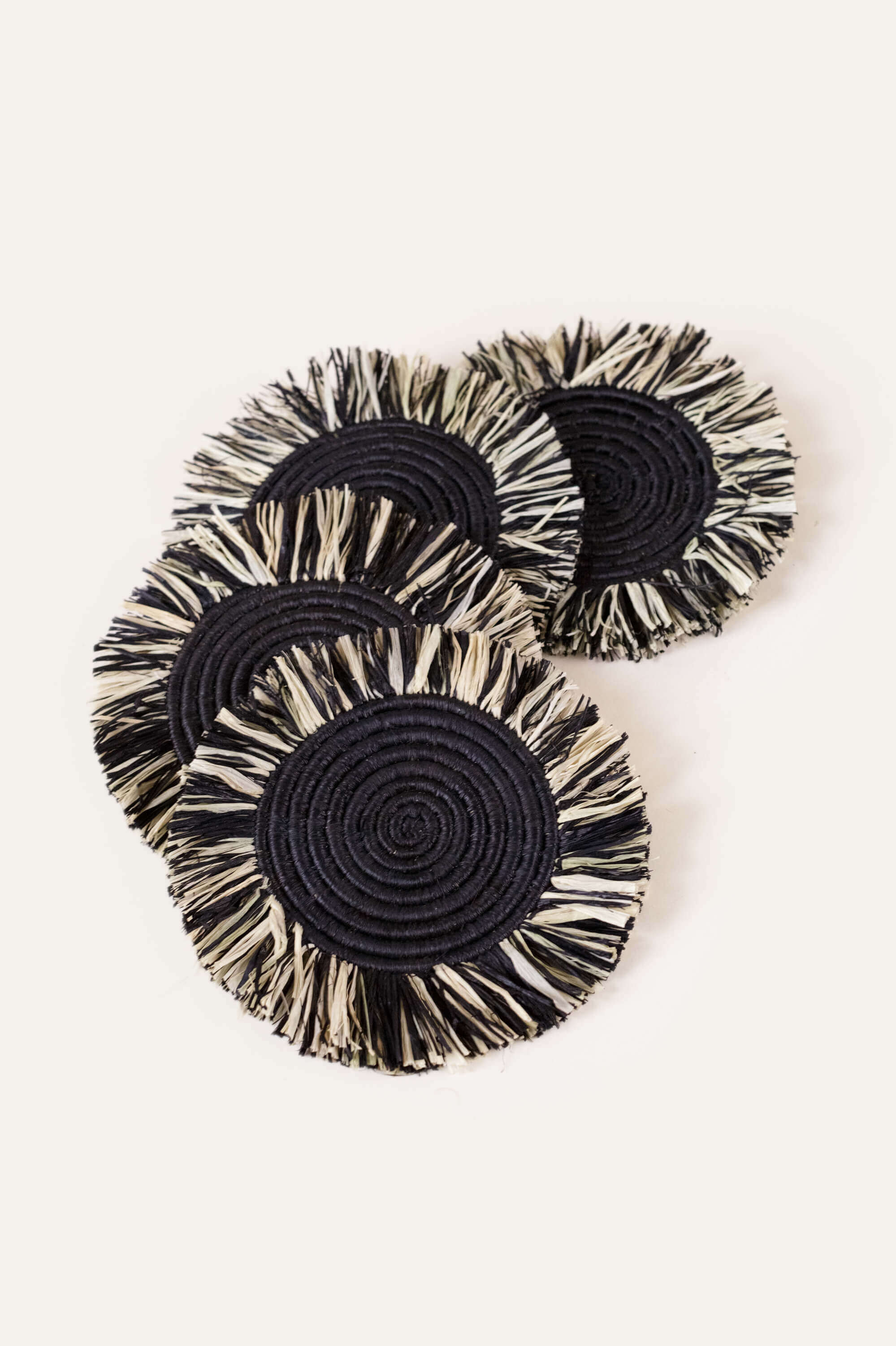 Raffia Fringe Set of 4 Coasters - Thumbnail 4