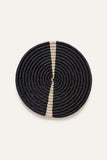 Natural & Black Split Raffia Placemat