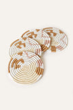 White Abstract Form Set of 4 Coasters