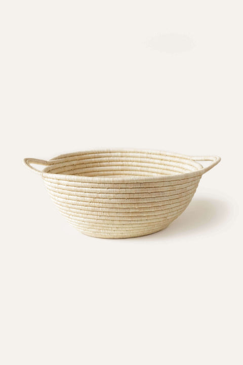 Natural Raffia Double Handle Bowl