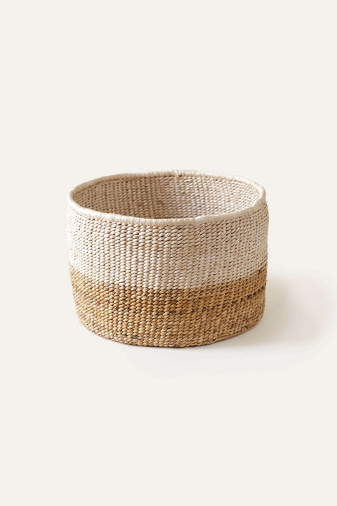 Two-Tone Banana Leaf Small Basket