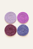 Solid Mixed Set of 4 Coasters Purple