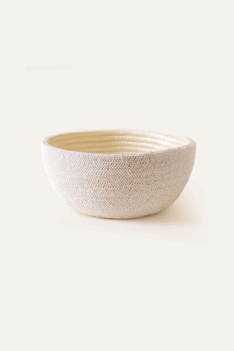 Small Beaded Bowl White