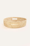 Open Weave Palm Leaf Round Tray