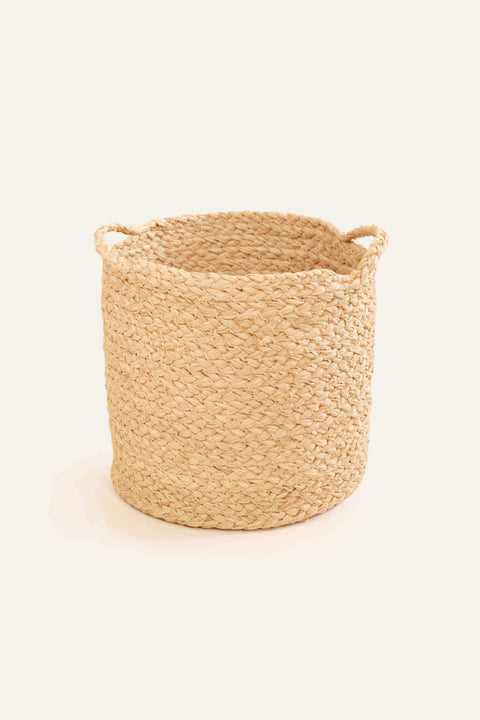 Braided Raffia Planter with Handles