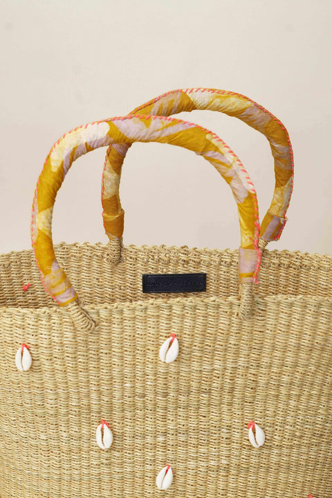 Cowrie Bolga Tote Orange