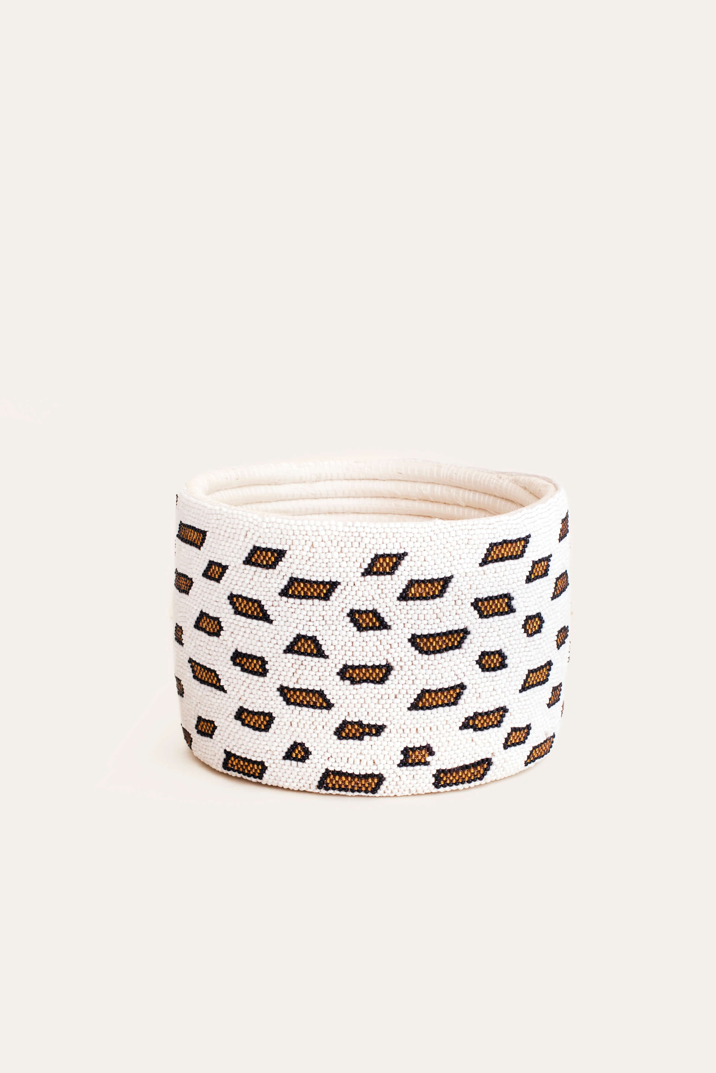 Indego Africa Beaded Leopard Bucket